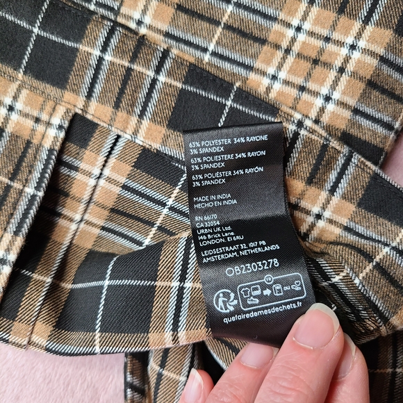 Anthropologie Pilcro Black and Tan Plaid Halter Backless Blouse - Picture 14 of 14